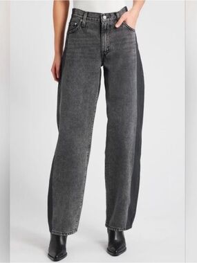Levi's Premium Stripe Baggy Dad Mid Rise Straight Jeans 31 x 32